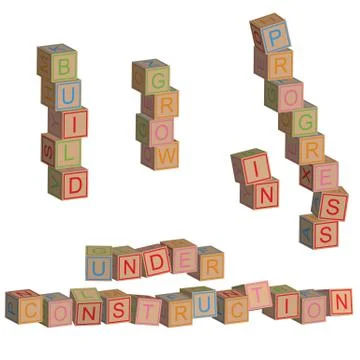 Construction in toy blocks Stock Illustration