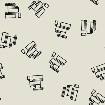 Construction toys line seamless pattern Stock Illustration