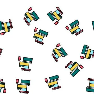 Construction toys vector seamless pattern Stock Illustration