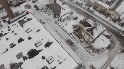 A Construction Tractor Rides On A Winter Road Stock Footage 169756297