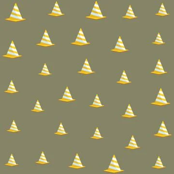 Construction traffic cone construction tools background pattern Illustrazione stock