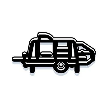 Construction trailer or mobile temporary office icon Stock Illustration