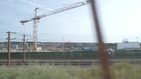Construction from train Stock Footage 136243193