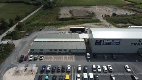 Construction training centre. Building and construction centre drone footage. Stock Footage 205905365