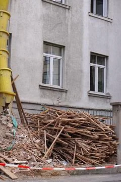 Construction trash chute waste Stock Photos