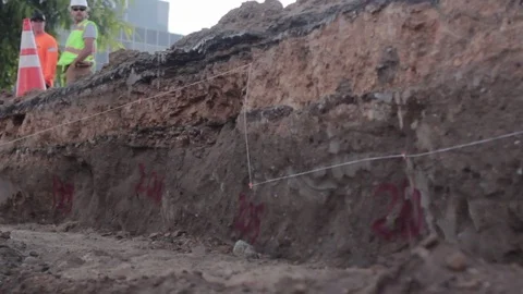 Construction trench 2 Stock Footage 79022357