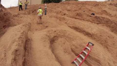 Construction trench 20 Stock Footage 79023002