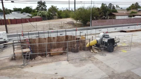 Construction trench Stock Footage 158894990