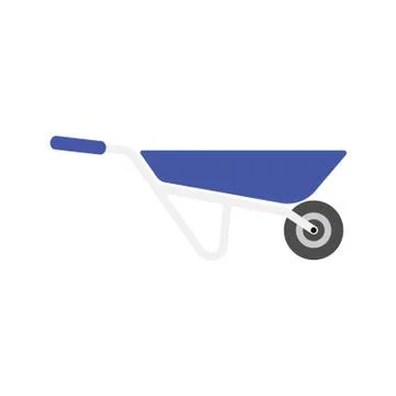 Construction Trolley on white background. Vector illustration in trendy flat Stock Illustration