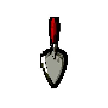 Construction trowel cement game pixel art vector illustration Stock Illustration