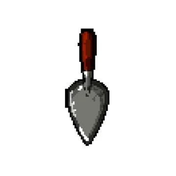 Construction trowel cement pixel art vector illustration Stock Illustration