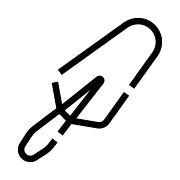 Construction trowel creating building and masonry outline icon Ilustración de archivo