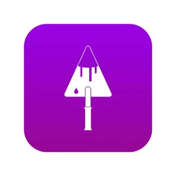 Construction trowel icon digital purple Stock Illustration