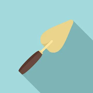 Construction trowel icon, flat style Stock Illustration