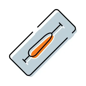 Construction trowel with orange handle outlining tool Illustration