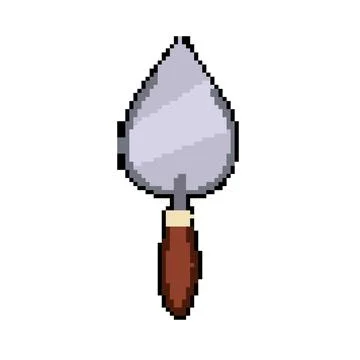 Construction trowel pixel art vector illustration Stock Illustration