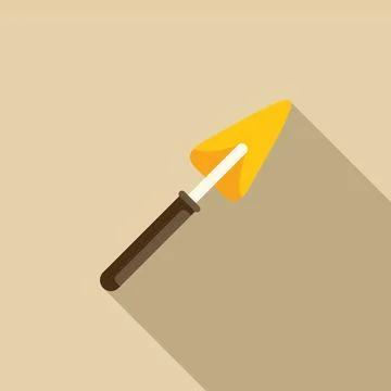 Construction trowel spreading cement plaster with long shadow Stock Illustration