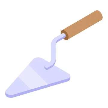 Construction trowel with wooden handle for plastering and bricklaying Stock Illustration