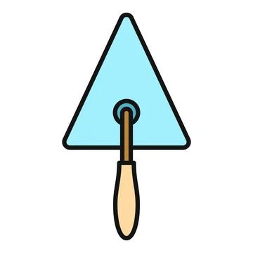 Construction trowel working tool icon with handle Illustration