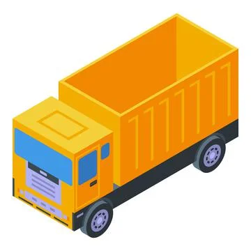 Construction truck icon, isometric style Stock Illustration