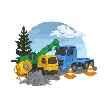 Construction Truck Illustration Illustration