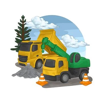 Construction Truck Illustration Illustration
