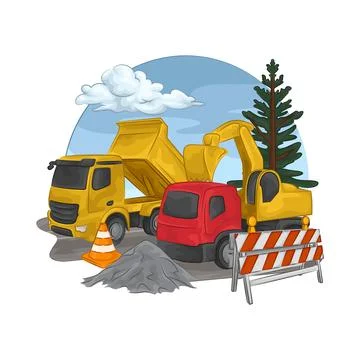Construction Truck Illustration Illustration
