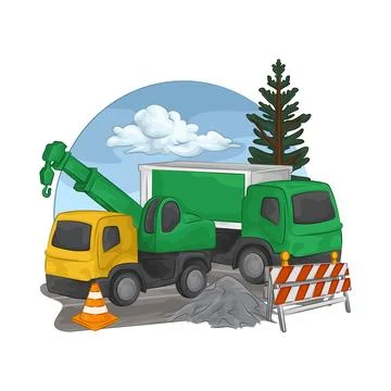 Construction Truck Illustration Illustration