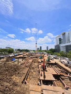 Construction underground floor building. Stock Photos
