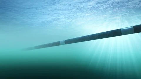 Construction of an underwater gas pipeline Stock Footage 99514151