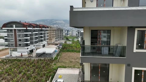 Construction Unveiled: Aerial Survey of Pool and Residential Sites Stock Footage 243187580