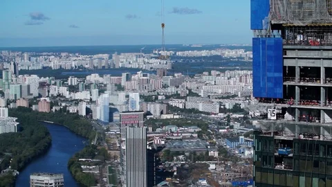 Construction upper floors of skyscraper Stock-Footage 101264855