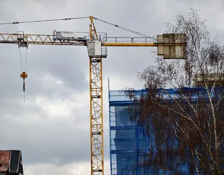 Construction Using Heavy Equipment. Urban Development Scene Showing Machine.. Foto stock