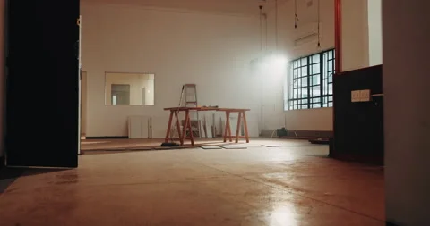Construction, vacant or remodeling with table, building site or development in Stock Footage 341550597
