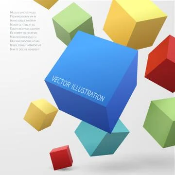 Construction vector concept with 3d cubes Stock Illustration