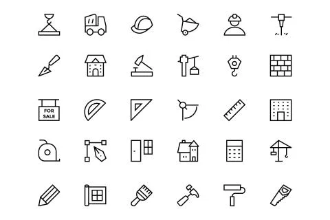 Construction Vector Icons Ilustración de archivo