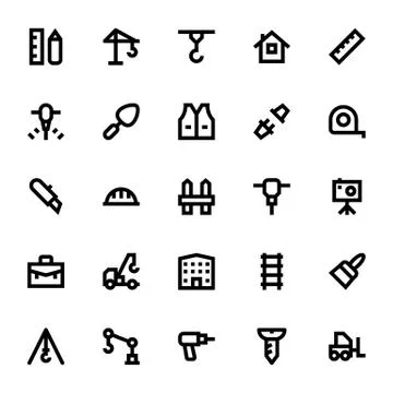 Construction Vector Icons Pack Stock Illustration