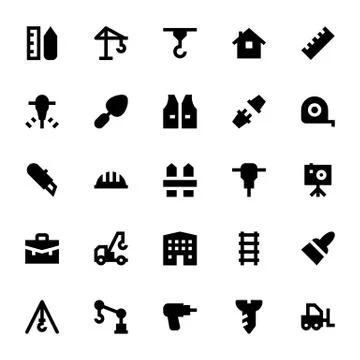 Construction Vector Icons Pack Stock Illustration