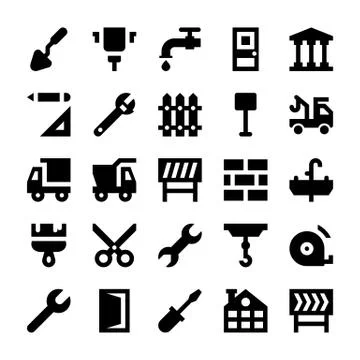 Construction Vector Icons Set Stock Illustration