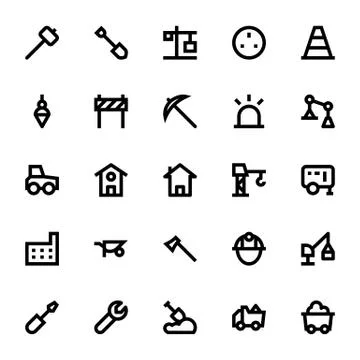 Construction Vector Icons Set Illustrazione stock