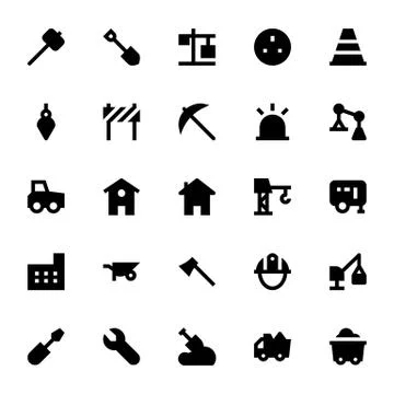 Construction Vector Icons Set Stock Illustration