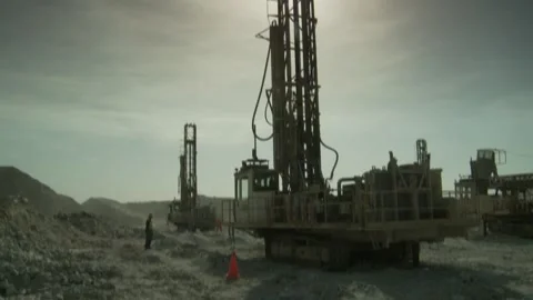 A construction vehicle driving in a mine Stock Footage 312400422