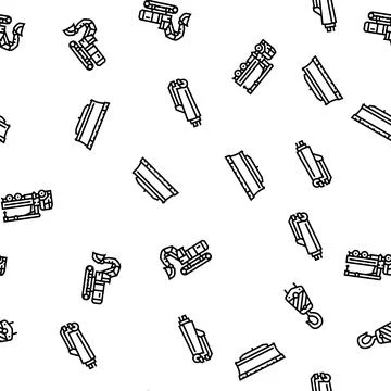 Construction vehicle heavy work seamless pattern vector Stock Illustration