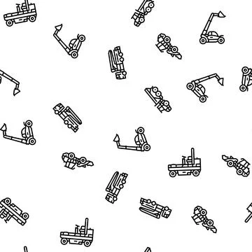 Construction vehicle heavy work seamless pattern vector Stockillustratie