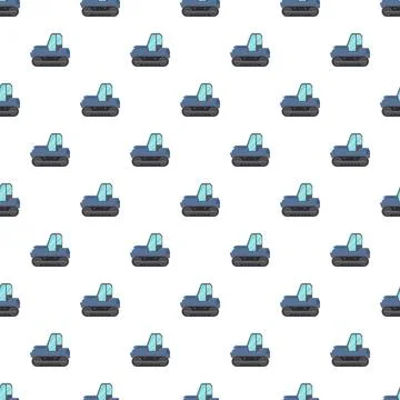 Construction vehicle machine tractor seamless pattern background Stock Illustration