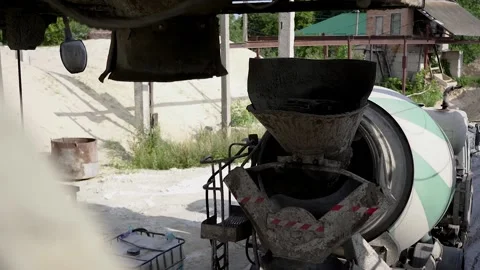 Construction vehicle prepare for loading concrete, cement. Stock Footage 196087583