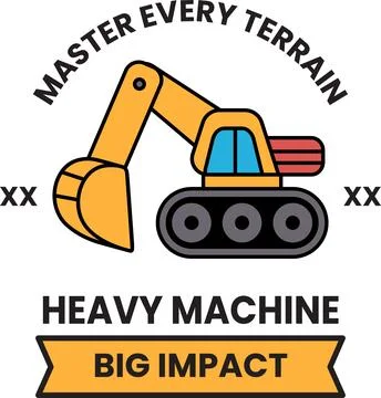 A construction vehicle with the words Master Every Terrain Stock Illustration
