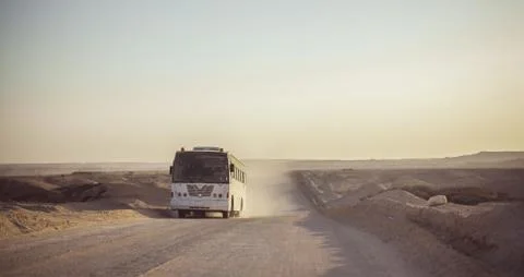 Construction Vehicles in Desert working Stock-Fotos