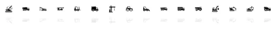 Construction Vehicles - Flat Vector Icons Stock Illustration