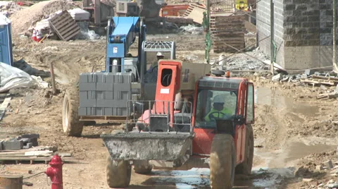 Construction Vehicles Moving Stock Footage 38201284